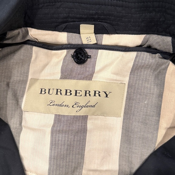 Burberry Lined Quilted Black Belted Trench Coat With Detachable Hood Liner Sz 6 - Picture 9 of 16